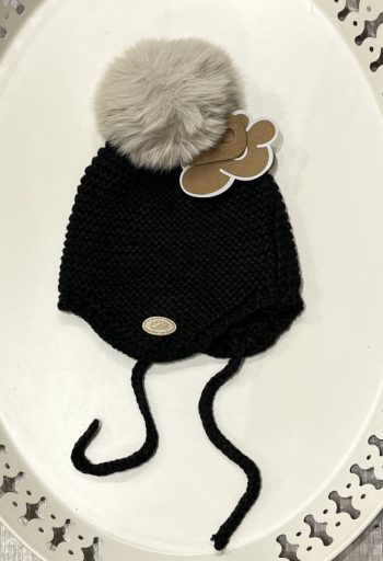 Gorro de punt gris fosc 6-18 mesos