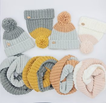 Conjunt gorro+coll teula/gris